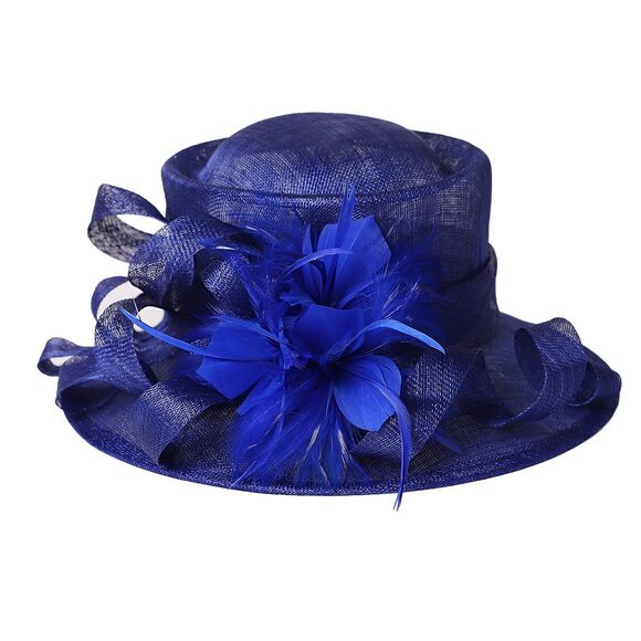 2183 Wedding Bridal Derby Bowler Hats For Women Ladies With Feather Cocktail